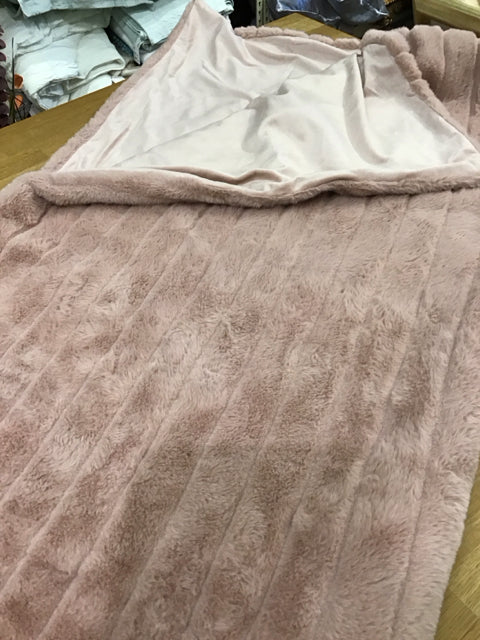 Pink Chanel Cut Faux Fur Throw