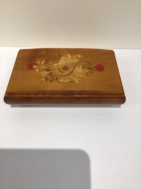 Italian Inlaid Burlwood Music/Jewelry Box