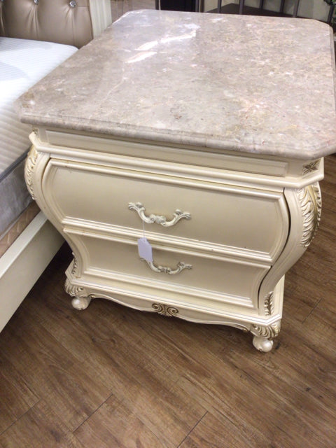 30" X 18" X 31" Acme Furniture Chantelle Stone Top Nightstand