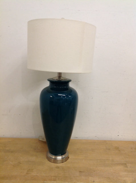 31" Teal Ceramic Table Lamp w/Shade