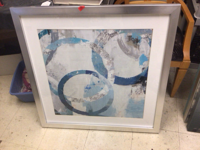 33" X Sq Z Gallerie Blue Modern Abstract