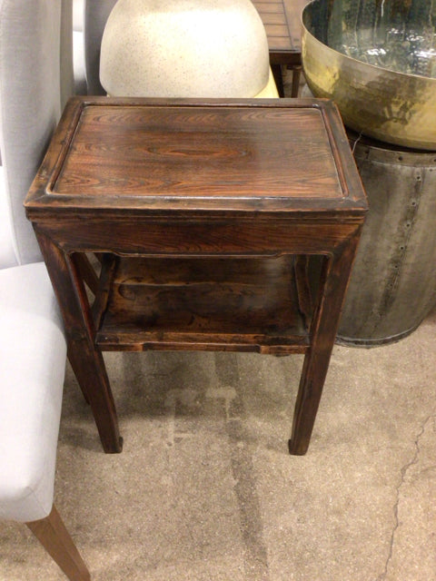 28"H x 13"D x 19"L Asian Wood End Table