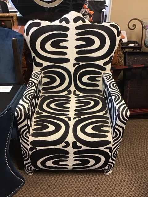 Nigerian Black/White Beaded Chair