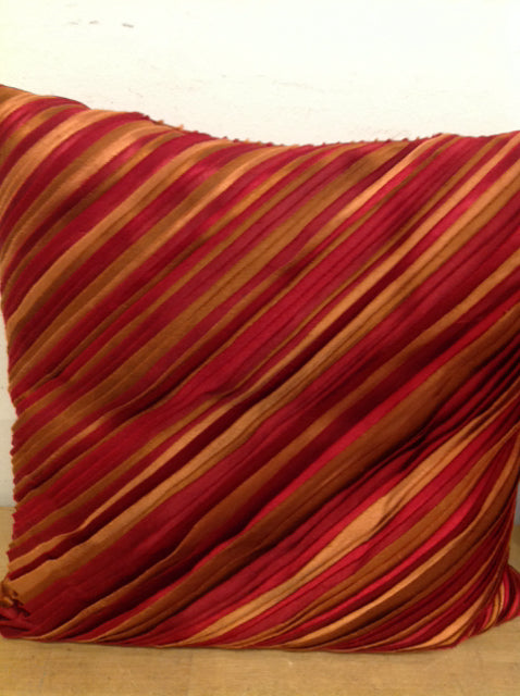 Pillow- 16" Red & Gold Satin