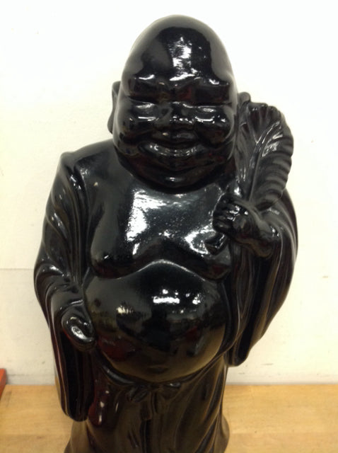 19" Black Ceramic Buddah