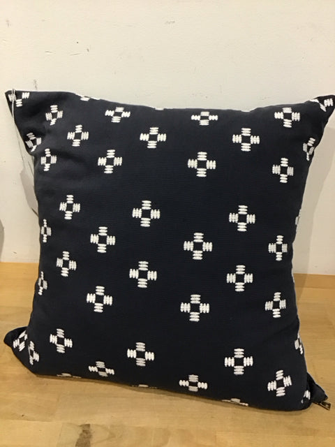 Navy Blue/White Stich Pattern Pillow