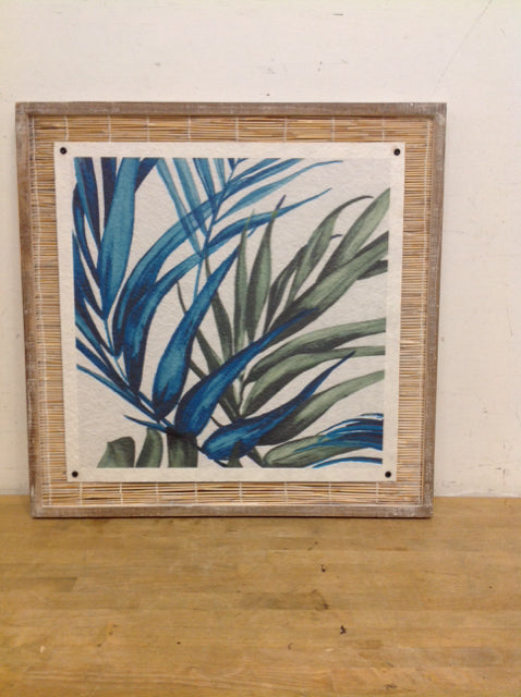 28.5"Sq Rustic Framed Dried Plant Leaves Peyton Lane