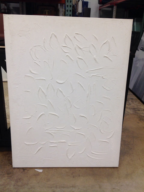40"x30"  White Textured Abstract Art