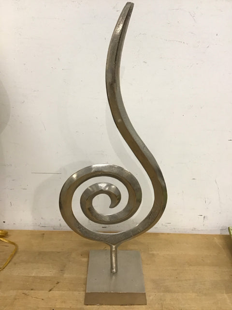 22.5" Silver Metal Spiral Sculpture
