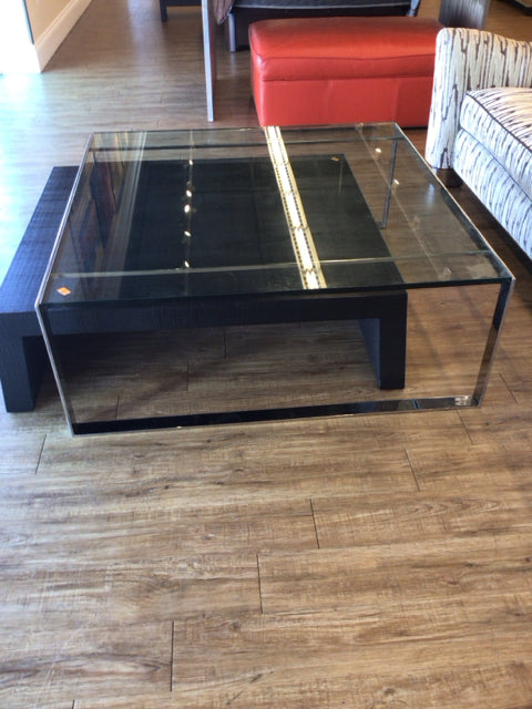 Glass Top Chrome Base Coffee Table