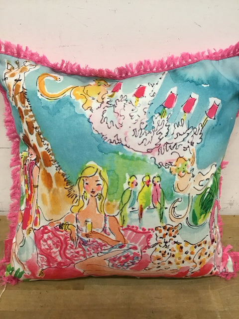 18" Lily Pulitzer "Zoo Party" Pillow