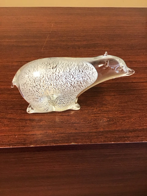7"x4" Art Glass Polar Bear
