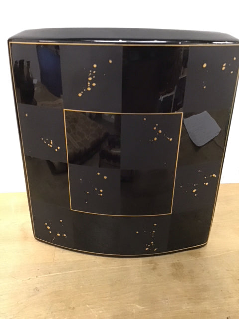 9.5" Rosenthal Studio Line Carre Dior Black & Gold Vase