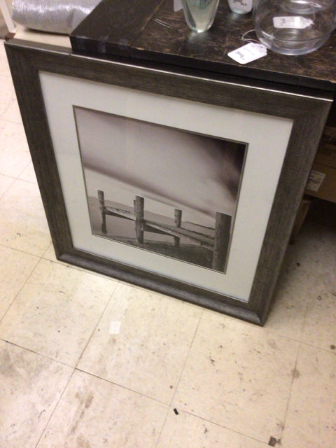 29 1/8" Square Dark Grey Framed Dock Print