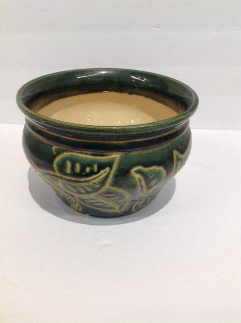 6.5" Green Glazed Ceramic Pot