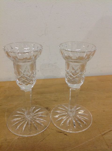 6" Pair Of Waterford Candle Holders