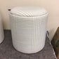 14 1/2" Cream & Grey Fabric Tray Top/Storage Ottoman