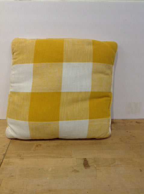 Yellow/Tan/White Checker Pillow