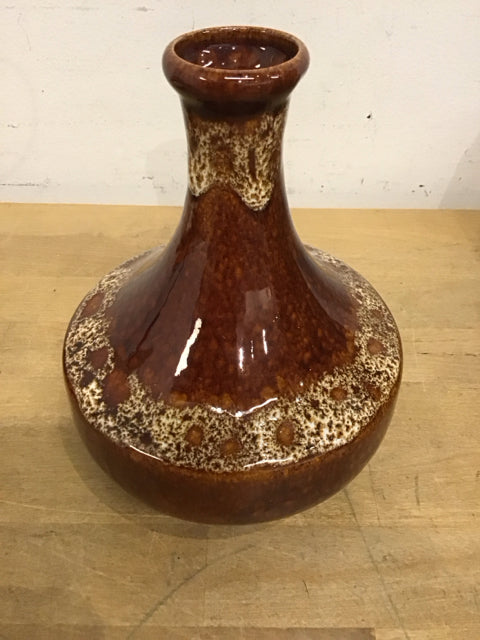 7" Brown Glazed Ceramic Vase