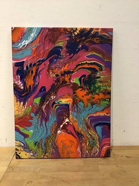 24x18 Wild Paint Flow Painting By Susan David