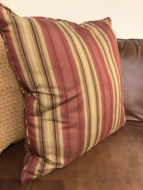 Burgandy/Gold Stripe Pattern Pillow