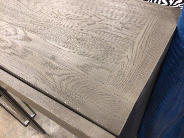 AS-IS 70" Grand Framed Weathered Wood Media Console(Doors Unleveled/Top Scratch)