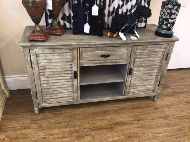 Broyhill Grey Two Door/One Drawer Media Console