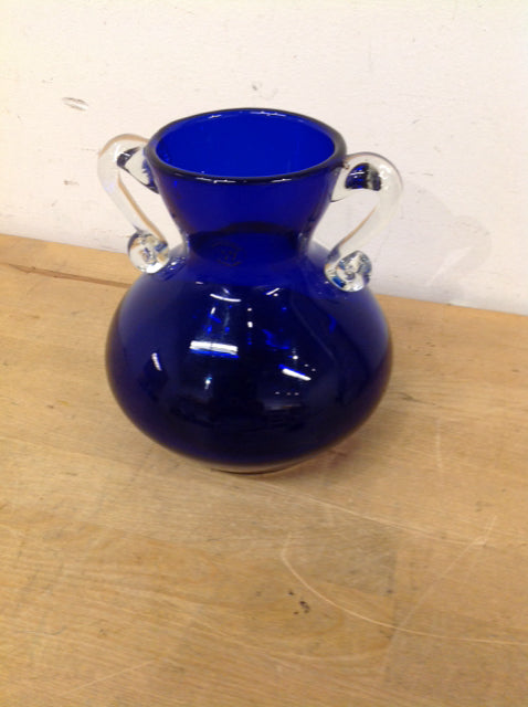 Vase- 7" Poland Colbalt Blue Glass