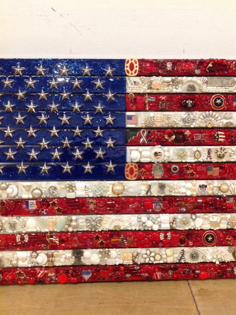 20" X 31" American Flag By Susan David