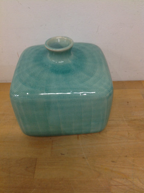 Vase- 7" Aqua Ceramic