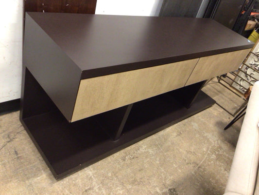 Dark Wood Two Drawer Credenza
