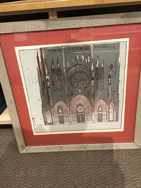 33" Sq. Rheims Cathedral Art Print