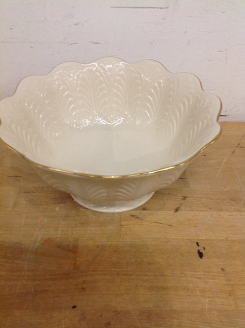 Bowl- 10" Lenox Footed Gold Rim