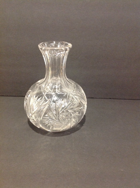 8.5" Carved Crystal Vase