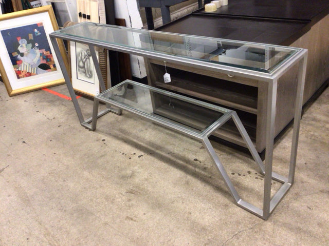 Baers Furniture Byron Metal & Glass Console Table