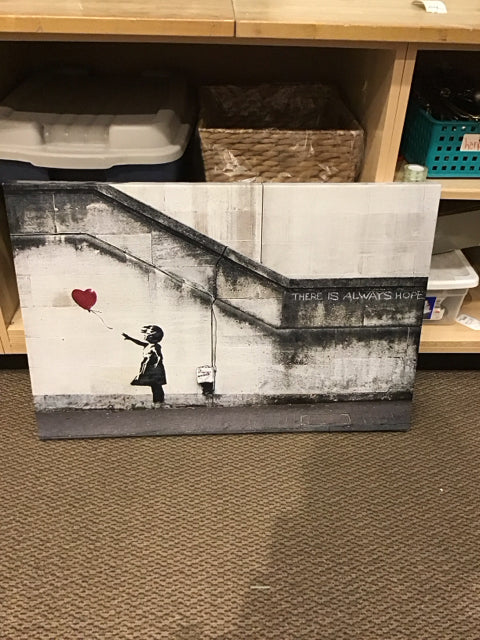 36x24 "Girl with Balloon" Print on Canvas