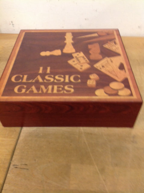 10" Classic Games In  Wood Box