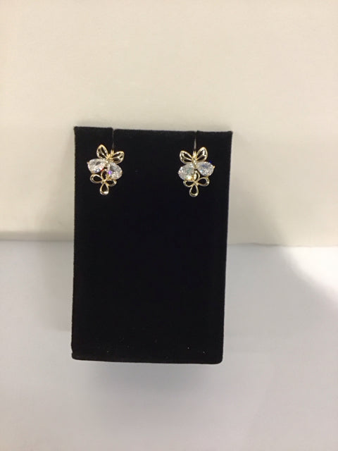 Anne Klein Gold/Crystal Butterfly Earrings