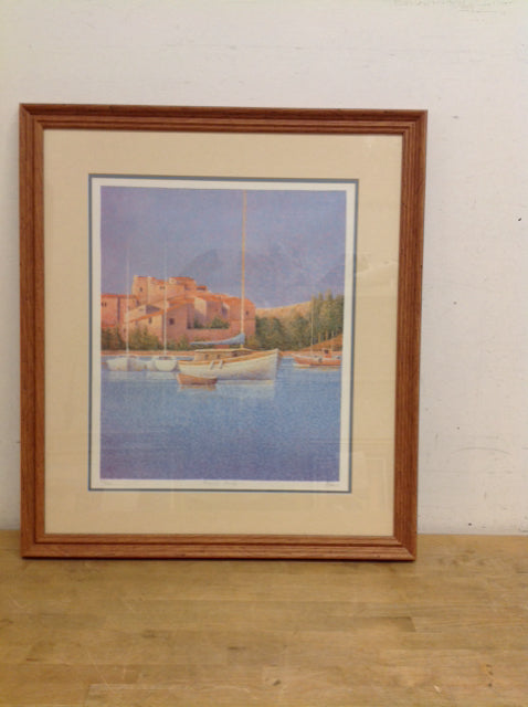 28x32 Framed "French Port" Peter Sanders S/N