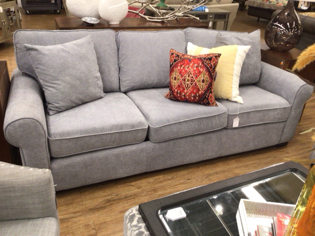 90" Created For Macys Ladlow Grey Fabric Sofa W/2 Pillows