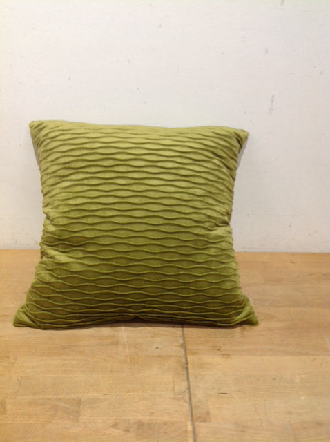 16" Chartreuse Quilted Wavy Velour Pillow