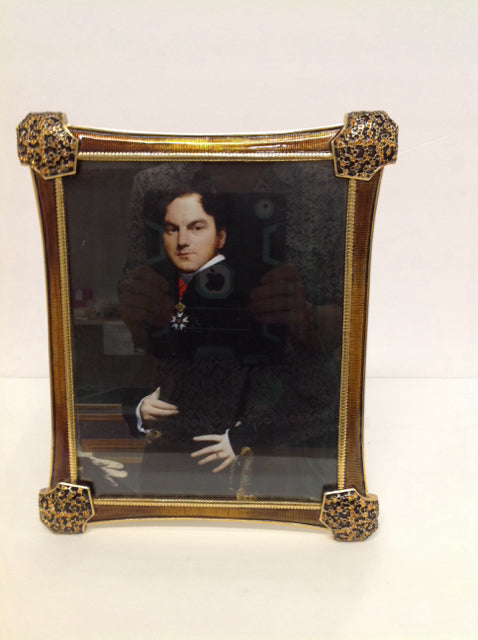 7.5x9.5 J Strongwater Bronze Enamel w/Gold Crystals Frame