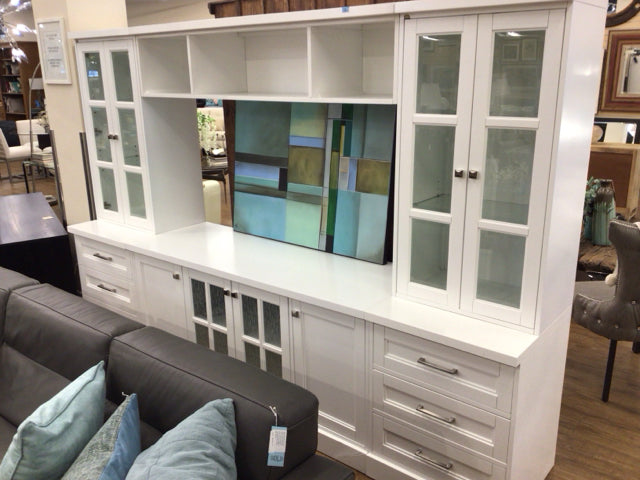 108" X 75.25" X 23" City Home 4 PC Newport White Drawer Entertainment Wall