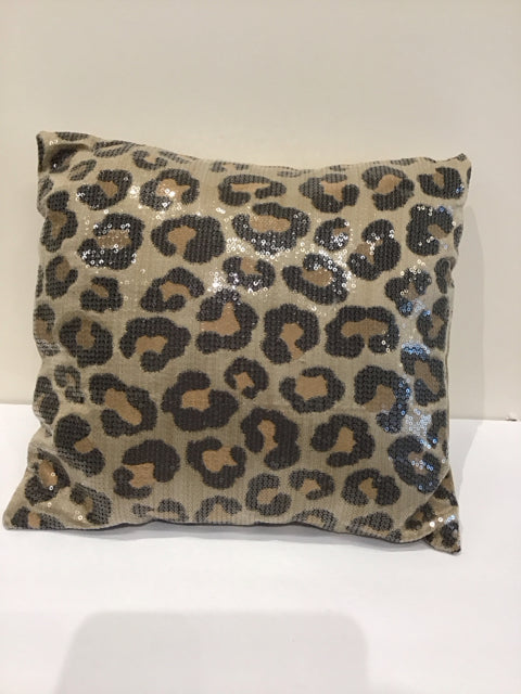 Sequined Leopard Pillow