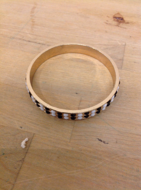 Bracelet- Gold Black & White Bangle