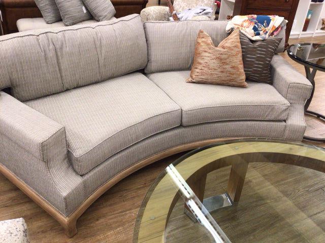 Shuster Design Curved Fabric Sofa W/2 Pillows