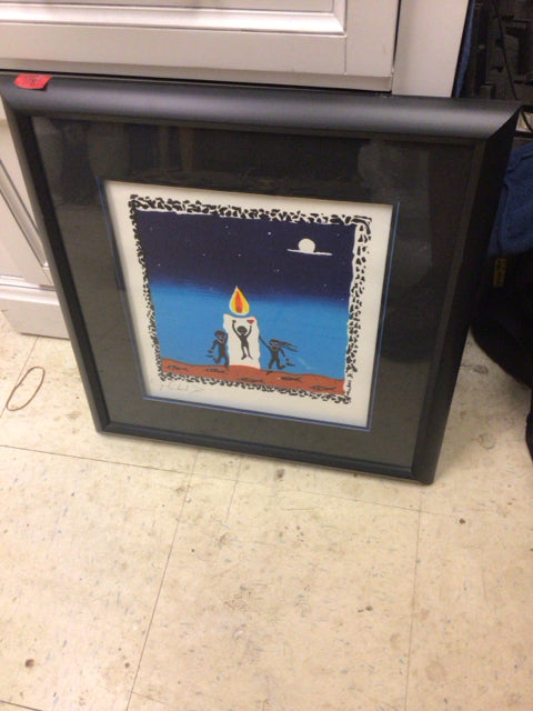 18 1/2" X 19" Black Framed Candle Print