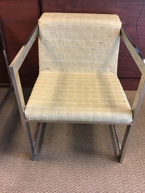 Modulaque Chrome & Beige Woven Leather Chair