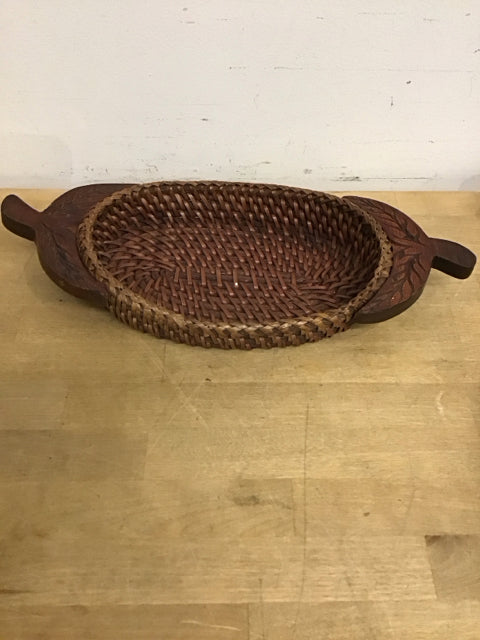 16" Wood Woven Bread Basket