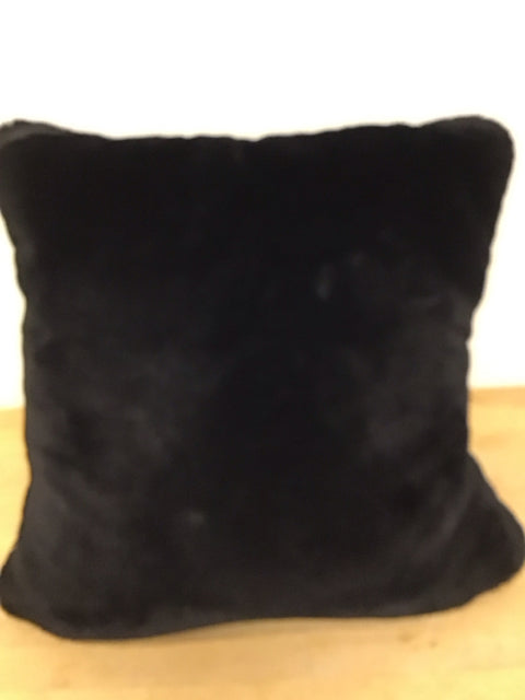 19" Magashoni Faux Black Fur Down Filled Pillow